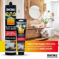 Colla di montaggio rapida effetto ventosa SIGILL ULTRA GRIP cartuccia ml.290