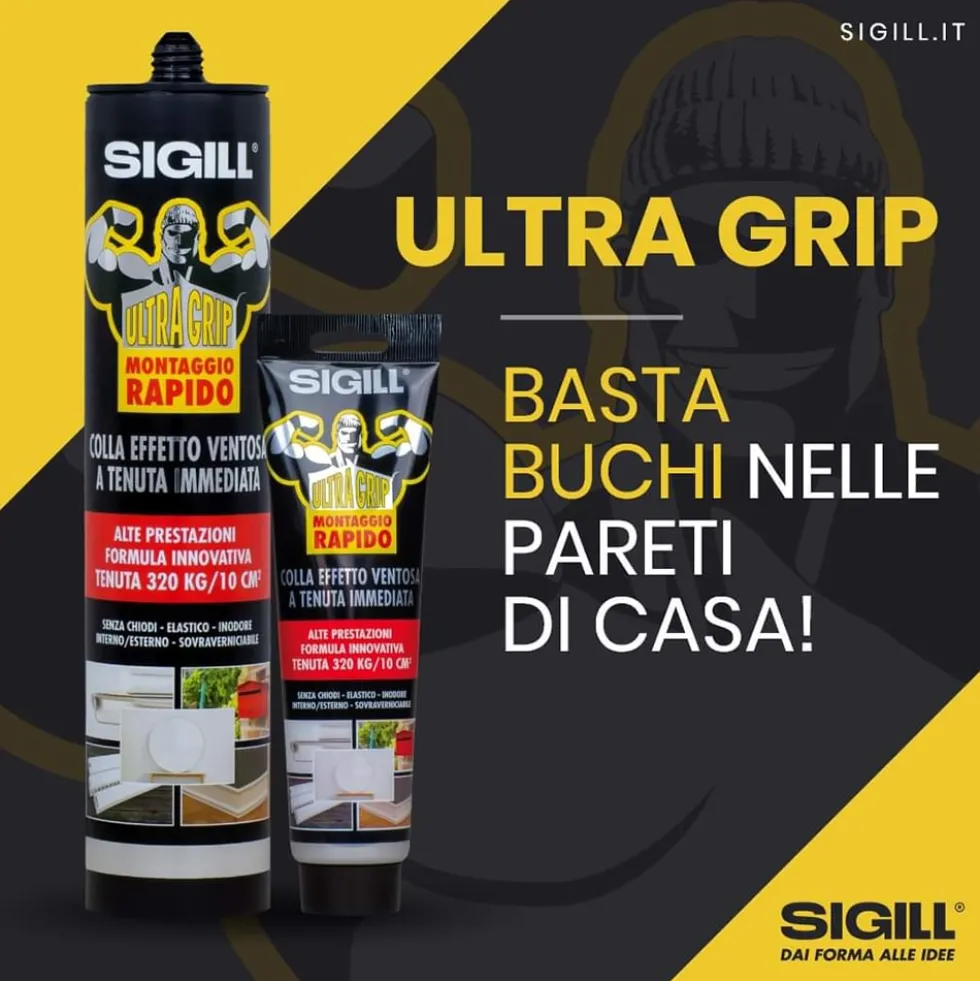 Colla di montaggio rapida effetto ventosa SIGILL ULTRA GRIP tubetto ml.150