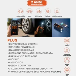 Compressore portatile a batteria VINCO 60625 per auto moto e bici