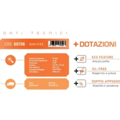 Compressore silenzioso senza olio lt.50 VINCO 60706 hp3 pressione 8 bar