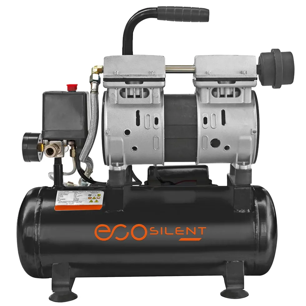 Compressore silenzioso senza olio lt.6 VINCO 60702 hp1 pressione 8 bar