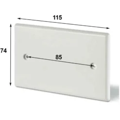 Coperchio per scatola portafrutto a 3 posti mm.115 x 74 bianco con viti