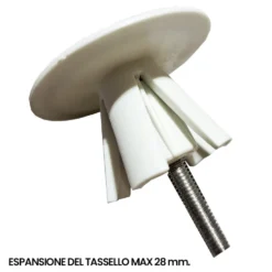 Coppia cerniere cromate con tasselli EASY FIX ad espansione per sedile wc filo muro