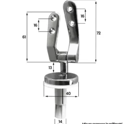 Coppia cerniere cromate con tasselli EASY FIX ad espansione per sedile wc filo muro
