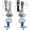 Coppia cerniere cromate di ricambio con tasselli ad espansione per sedile wc filo muro 111-297