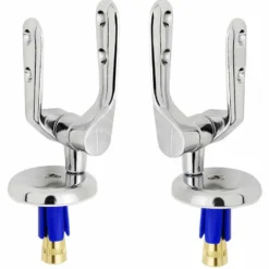 Coppia cerniere cromate di ricambio con tasselli ad espansione per sedile wc filo muro 111-297