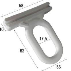 Coppia ganci ad occhiello in nylon per tende da sole a caduta