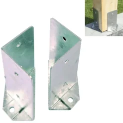 Coppia supporti per ancoraggio travi in legno mm.80 X 80 X 152 in acciaio zincato a fuoco