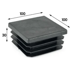 Copripilastro alettato in plastica mm.100 x 100 nero