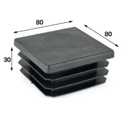 Copripilastro alettato in plastica mm.800 x 80 nero