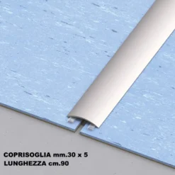 Coprisoglia autoadesivo in alluminio anodizzato argento mm.30 x 5 cm.90