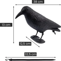 Corvo scaccia piccioni dissuasore statuetta in plastica corvo finto spaventapasseri