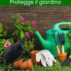 Corvo scaccia piccioni dissuasore statuetta in plastica corvo finto spaventapasseri