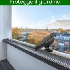 Corvo scaccia piccioni dissuasore statuetta in plastica corvo finto spaventapasseri