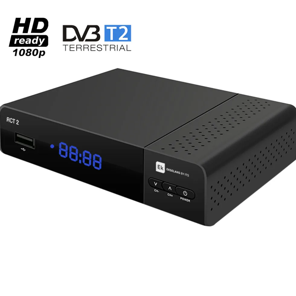 Decoder ricevitore digitale terrestre dvb-t2 hd 1080P H265 usb EK RCT2