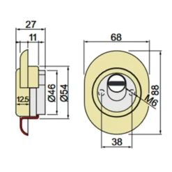 Defender magnetico DISEC MR500F per cilindro europeo