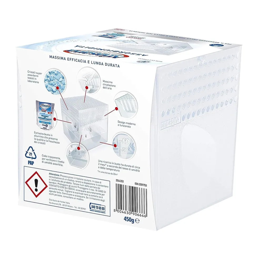 Deumidificatore assorbiumidità ARIASANA MINI con ricarica sali da 450gr.