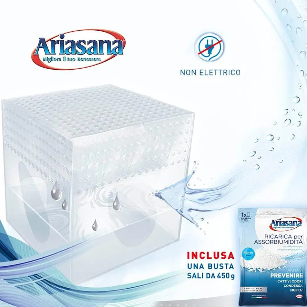 Deumidificatore assorbiumidità ARIASANA MINI con ricarica sali da 450gr.