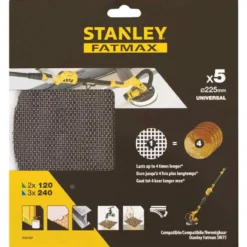Dischi abrasivi dm.225 per levigatrice da parete a giraffa cf.5 pz. STANLEY STA39297
