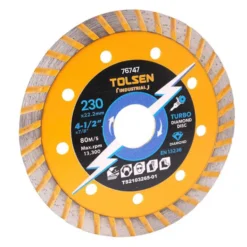 Disco diamantato a corona turbo mm.230 x 22,2 TOLSEN 76747 per calcestruzzo pietra cemento