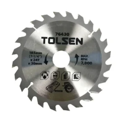 Disco per sega circolare taglio legno mm.185 x 24T x 30 TOLSEN 76430