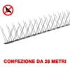 Dissuasori per volatili uccelli e piccioni in acciaio inox flessibile asta mt.1 - 80 spilli conf. 25 metri