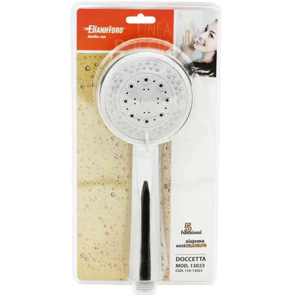Doccetta cromata 5 getti dm.95 con sistema anticalcare DIANHYDRO art. 13023