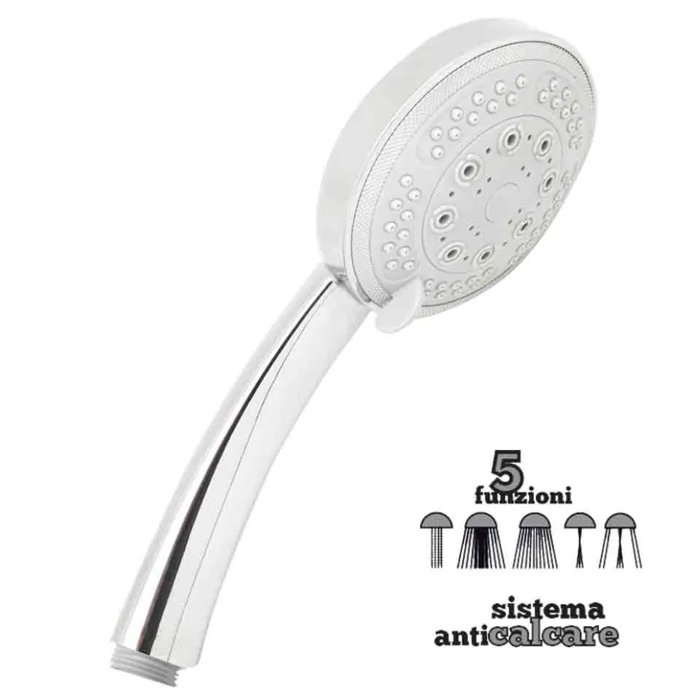 Doccetta cromata 5 getti dm.95 con sistema anticalcare DIANHYDRO art. 13023
