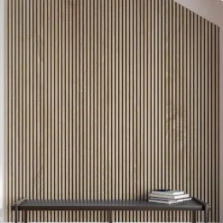 Doghe decorative lamello flessibile in mdf con felcro nero pannello cm.60 x 278 NATURALE