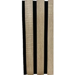 Doghe decorative lamello flessibile in mdf con felcro nero pannello cm.60 x 278 NATURALE