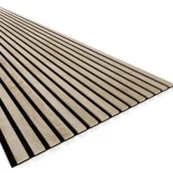 Doghe decorative lamello flessibile in mdf con felcro nero pannello cm.60 x 278 NATURALE