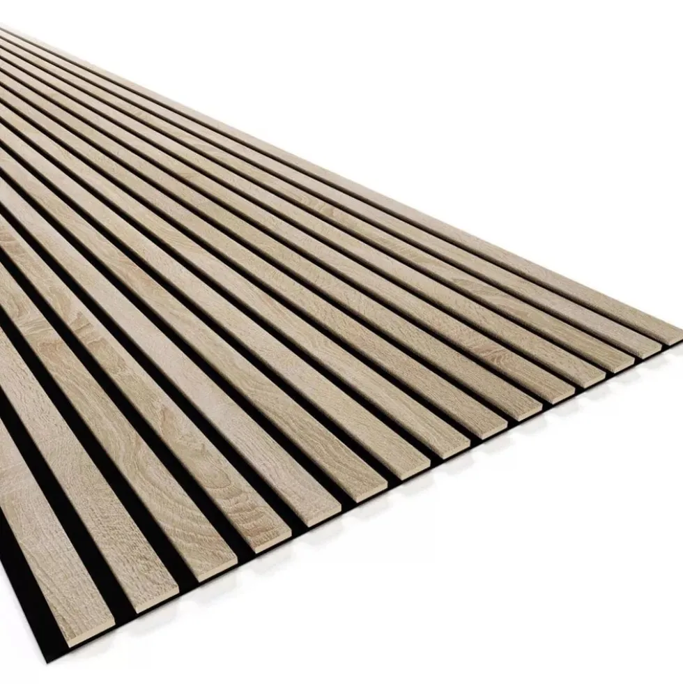 Doghe decorative lamello flessibile in mdf con felcro nero pannello cm.60 x 278 NATURALE
