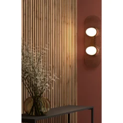 Doghe decorative lamello flessibile in mdf con felcro nero pannello cm.60 x 278 NOCE