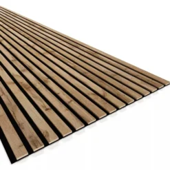 Doghe decorative lamello flessibile in mdf con felcro nero pannello cm.60 x 278 NOCE