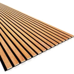 Doghe decorative lamello flessibile in mdf con felcro nero pannello cm.60 x 278 TEAK