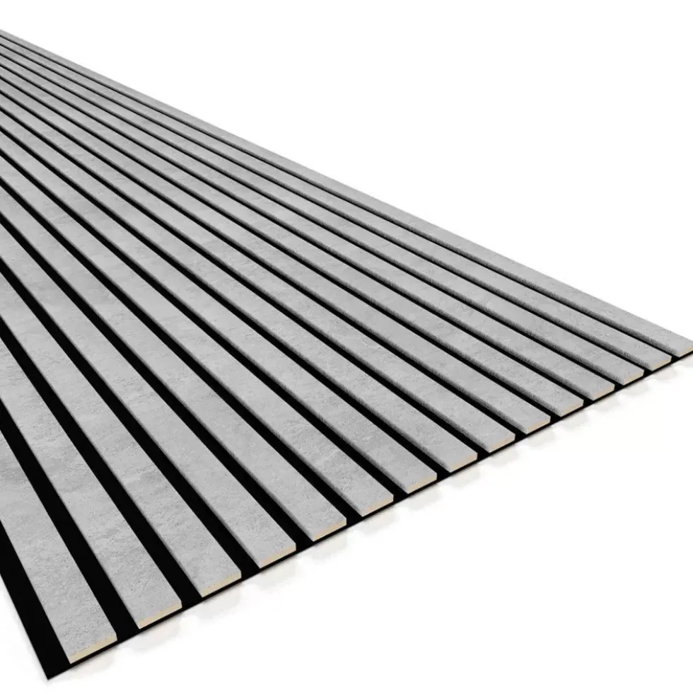 Doghe decorative lamello flessibile in mdf con felcro nero pannello cm.60 x 278 GRIGIO CHICAGO