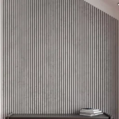 Doghe decorative lamello flessibile in mdf con felcro nero pannello cm.60 x 278 GRIGIO CHICAGO