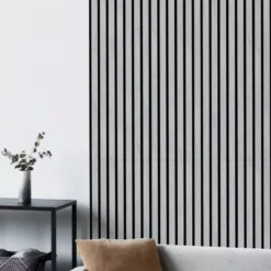 Doghe decorative lamello flessibile in mdf con felcro nero pannello cm.60 x 278 GRIGIO CHICAGO