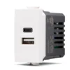 Doppia presa USB tipo A+C 5V 2,4 amp JOY-T3 compatibile BTICINO MATIX