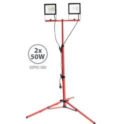 Doppio faro da lavoro portatile CFG EDIL LED TRIPOD proiettore da cantiere 2 x 50W con supporto treppiede CFG