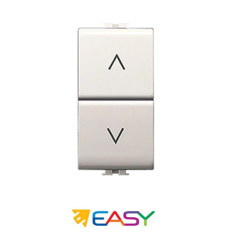 Doppio pulsante interbloccato saliscendi 10amp ELETTROCANALI serie EASY compatibile Bticino Matix
