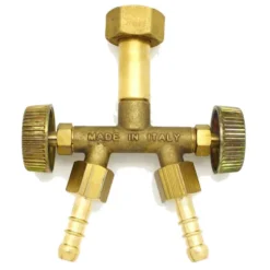 Doppio rubinetto gas gpl con attacco bombola 1/2" SX