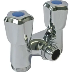 Doppio rubinetto lavatrice e lavastoviglie 1/2" x 3/4" con 2 valvole