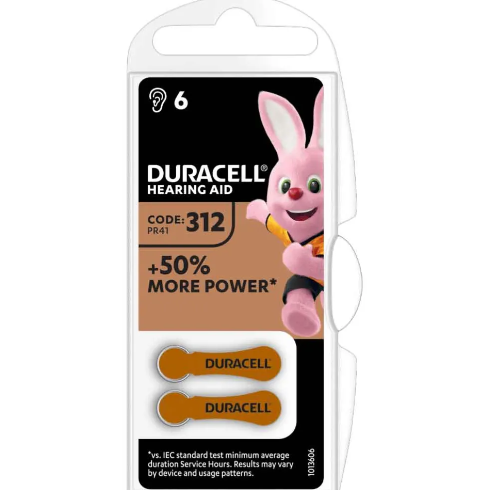 DURACELL Easy Tab Batterie per apparecchi acustici DA312 bl.6 pz.