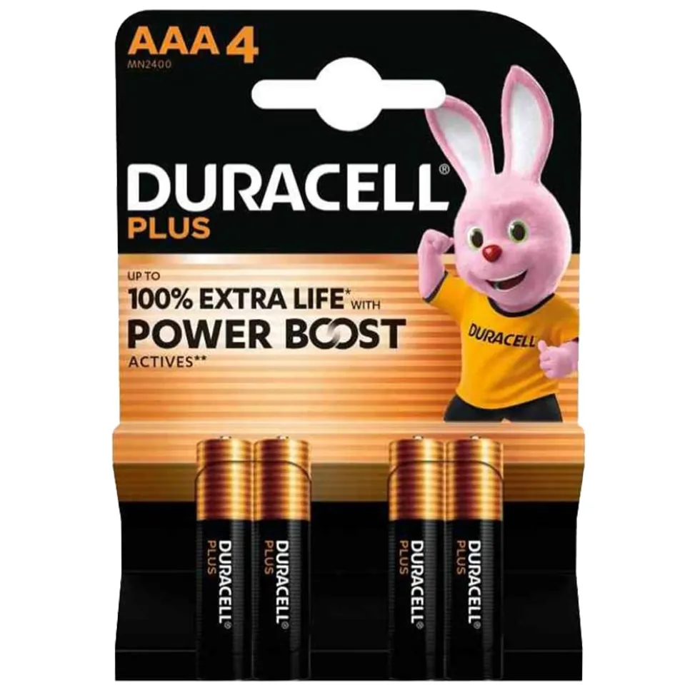 DURACELL POWERBOOST Nuove batterie alcaline ministilo AAA 1,5V LR03 MN2400 bl.4 pz.