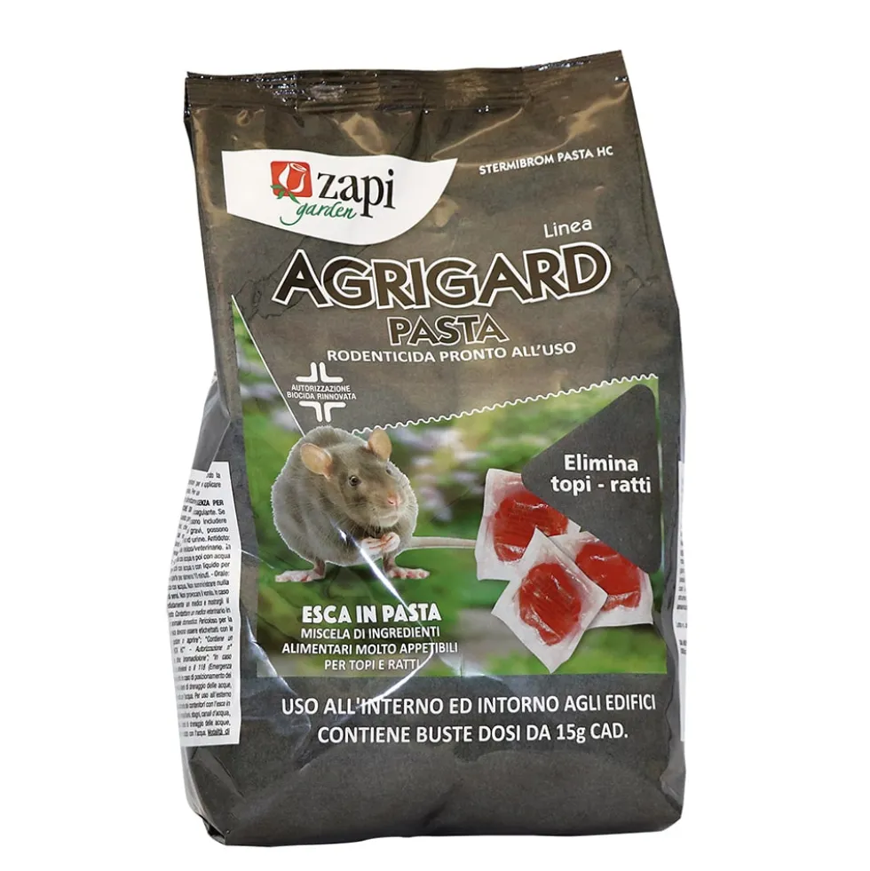 Esca per topi pronta all' uso ZAPI AGRIGARD PASTA fresca al bromadiolone cf.1,53 kg.