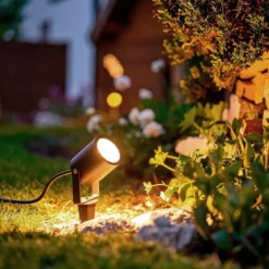 Faretto da giardino IBIZA con picchetto IP65 attacco GU10 nero