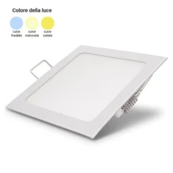 Faretto incasso slim panel quadro 18W 1350 lumen AC85-265V OPTONICA varie tonalità di luce