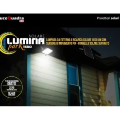 Faretto led da esterno con pannello solare faro proiettore CFG LUMINA PARK 1500 lumen 4000K con sensore di movimento