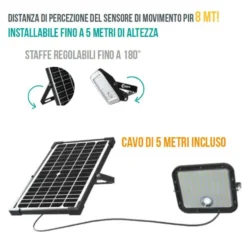 Faretto led da esterno con pannello solare faro proiettore CFG LUMINA PARK 1500 lumen 4000K con sensore di movimento